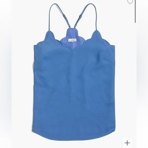 JCrew scalloped cami in Mediterranean blue
